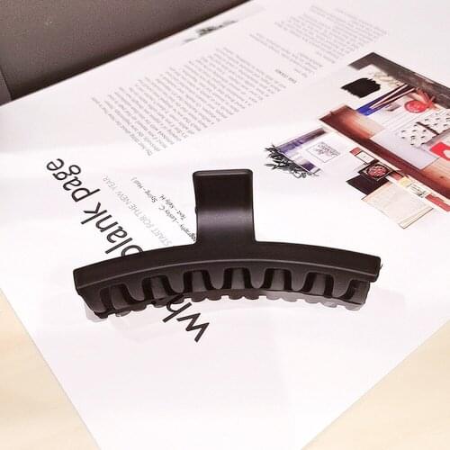 Korean Simple Solid Color Hair Claw Elegant Frosted Acrylic Hair Clip Geometric Hairpins Large Hair Claws Hair Accessories