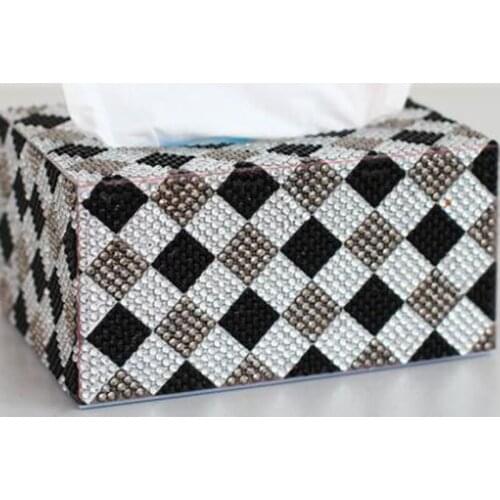 Diamond painting Tissue box Three-dimensional handmade art cosmetic tissue dispenser Childrens DIY puzzle cartoon home decor