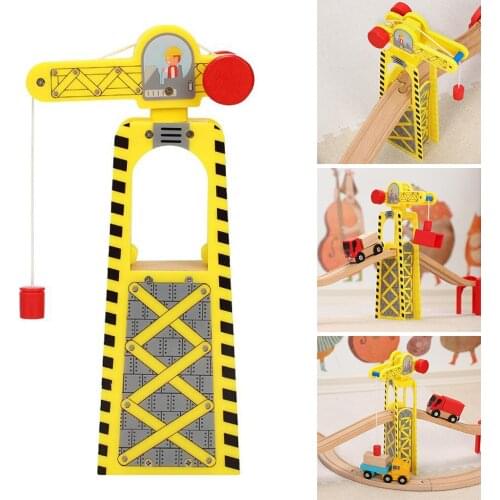Crane Toy Toddler Age 3 Years Up Girls & Boys Compatible Wood Track Road