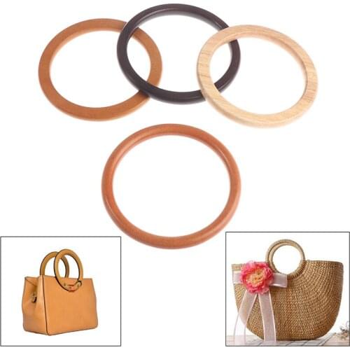 Round Wooden 1 Pcs Handle For Handmade Handbag DIY Tote Purse Frame Making Bag Hanger Bag Accessories Parts Hanger