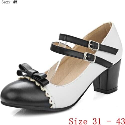 Summer High Heel Shoes Women Pumps Mary Janes Shoes High Heels Kitten Heels Small Plus Size 31 32 33 - 40 41 42 43