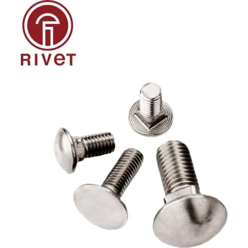 M6 M8 M10 M12 304 A2-70 Stainless Steel DIN603 Full Thread Shelf Mushroom Square Head Neck Bolt Carriage Screw GB14 ISO8677