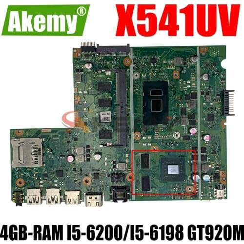 AKEMY X541UV Laptop Motherboard For ASUS VivoBook A541UV X541U Original Mainboard 4GB-RAM I5-6200U GT920M (Pin interface))