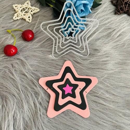 5 pcs set star shape background Metal Cutting Star Dies for DIY Scrapbook Paper Cards Embossed Decorative Craft Die Cut