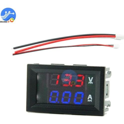 Mini Digital Voltmeter Ammeter 10A 50A 100A DC 7~110V direct power supply 3-digit precision dual display voltage current meter