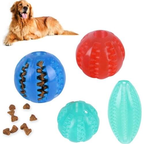 Multifunction Pet Molar Bite Dog Toys Rubber Chew Ball Cleaning Teeth Safe Elasticity TPR Soft Puppy Football Biting Dog Toy