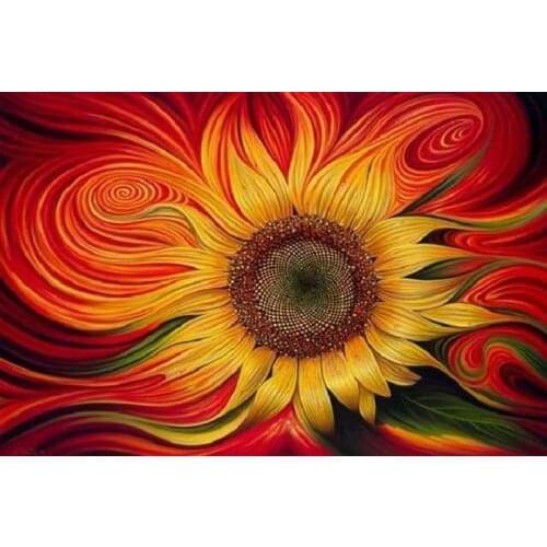 GLymg Craft Painting Diamond Embroidery 5D Diamond Painting Diamond Painting Kits For Warped Sunflower Diamond Wall Arts Decor