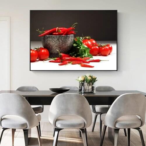Tomatoes And Peppers Wall Art Canvas Prints Realist Kitchen Wall Posters And Prints Modular Pictures For Kitchen Room Cuadros