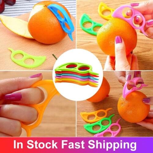 New Durable 1pcs Two Finger Type Open Orange Peel Kitchen Tools Parer Orange Convenient Safe Random Color Kitchen Accessories