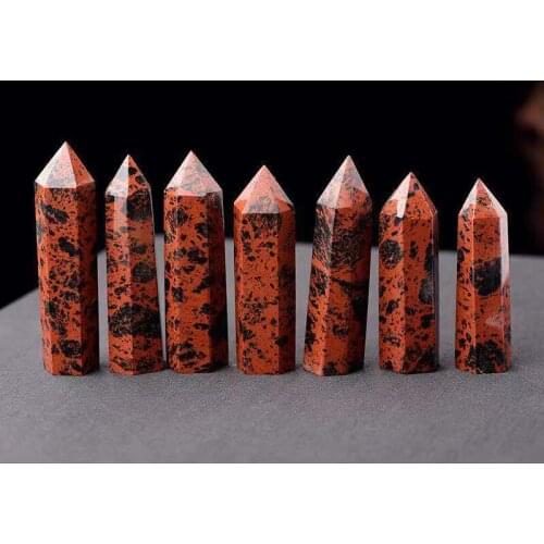 Wholesale natural red obsidian quartz stone wand point crystal decoration ornament home using