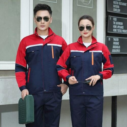 Autumn Reflective Durable Work Clothing Set Men Women Wear-Resistant Coveralls Mechanic Auto Repairmen Factory Workshop Uniforms