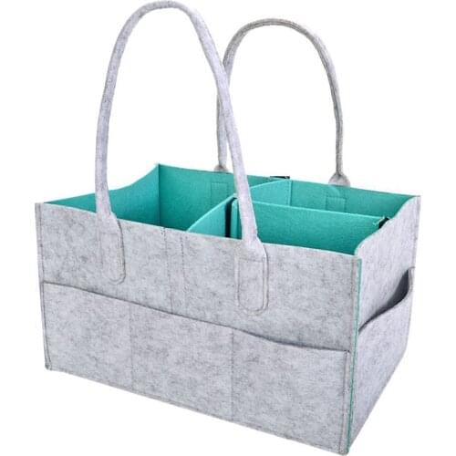 Kids Baby Protable Foldable Felt Diaper Tote Nursery Bag Multi-functional Clothes Stuff Caddy Diaper Storage Organizer Pouch New