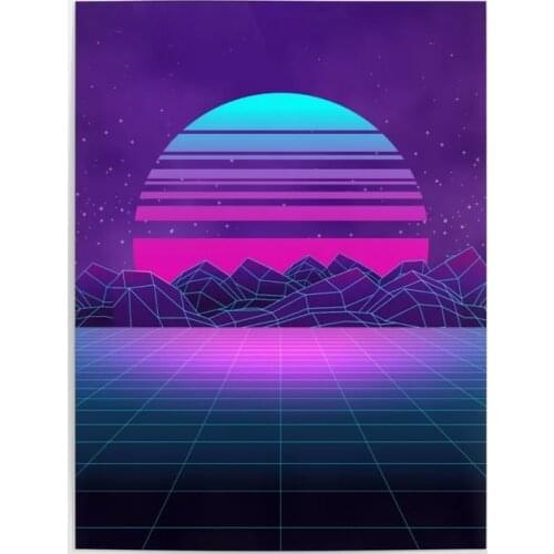 Canvas Poster Modern Sunset Home Decoration Print Painting Wall Art Modular Vaporwave Aesthetic Picture For Living Room No Frame