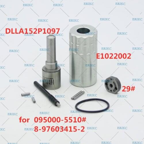 ERIKC Fuel Injector 095000-5510 8-97603415-2 Repair Kit Nozzle DLLA152P1097 Valve Plate 29#, Pin, Sealing Ring For Isuzu 6WF1-TC