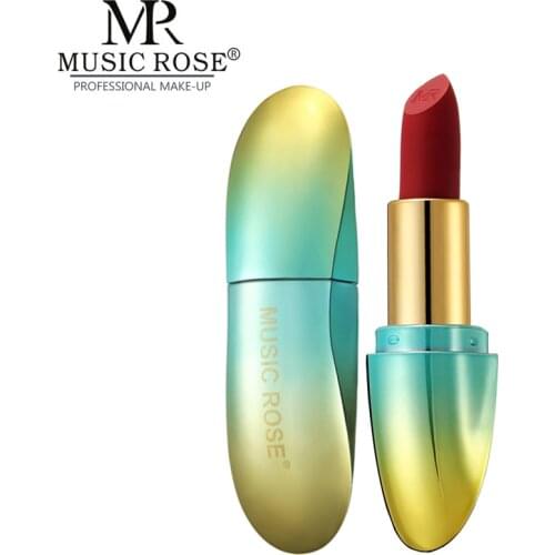 Music Rose lipstick Nutritious Easy to Wear water-resistant Lips makeup cosmetic for girls