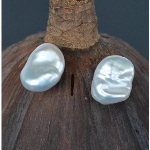 Natural white Baroque Pearl Earring silver Stud earrings Fashion Flawless Charming Accessories simple Luxury Beautiful Earlobe