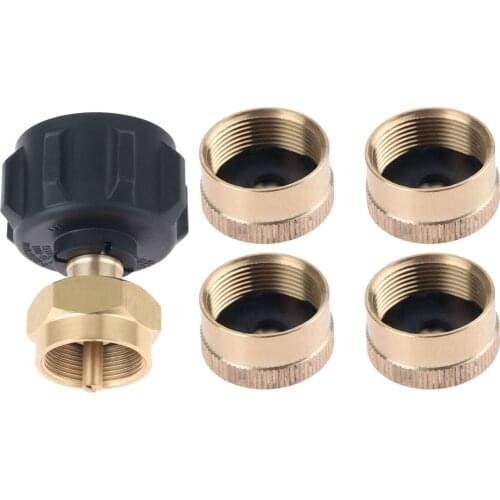 Regulator Valve Connector Propane Refill Adapter with Cylinder Tank Caps for QCC1 Tank 1LB Gas Bottle Cylinder Outdoor BBQ Grill