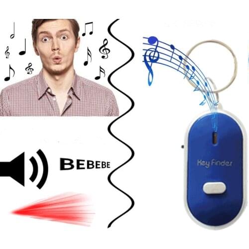 LED Voice control Key Finder Flashing Beeping Sound Control Alarm Anti-Lost Key Locator Finder Tracker with Key Ring