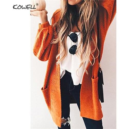 2018 Autumn Winter Fashion Three Colors Women Knitted Sweater Casual Cardigan Long Sleeve Jacket Coat Sweater Women Outwear Tops