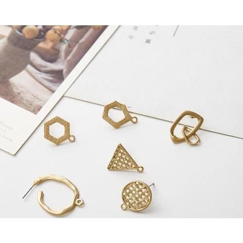 10pcs New fashion color-protected electroplating gold earrings DIY homemade earrings hand-made material jewelry accessories