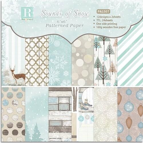 Sounds Of Snow 24 sheet 6"X6" Scrapbooking design patterned paper pack handmade craft paper craft Background pad AlinaCraft