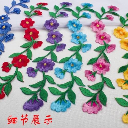 1PCS Chic Wedding Dress Patches Leaf Embroidery Flower Lace Fabric Sewing Applique Clothes Sticker Accessories F38