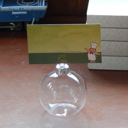 2pcs/pack Diameter=8cm Small Size Round Shaped Transparent Glass Name Card Holder Handmade Hanging Ball