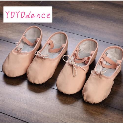 Free Shipping Wholesale High Quality Children Kids Women Adult Full Sole Split Dance Ballet Shoes Leather Flats