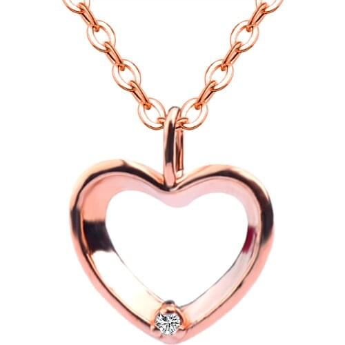 NYMPH Real 18K Rose Gold Diamond Loving Hreat Pendant Necklace Pure AU750 For Women Fine Jewelry valentine