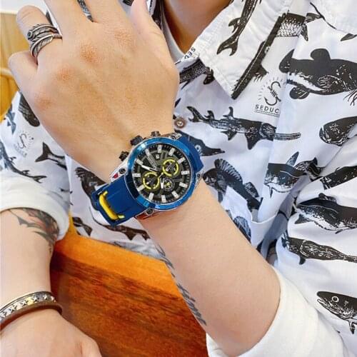 MEGIR Mens Watches Top Brand Luxury Military Sport Men Waterproof New Watch Silicone Strap Luminous Chronograph Wristwatch Clock