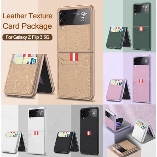 Luxury Leather Card Slot Wallet Case For Samsung Galaxy Z Fold Flip 3 5G Shockproof Hard Cover For Samsung Z Fold Flip 3 5G Case