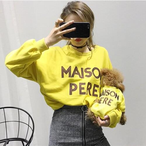 Four Colors Family clothing for pet and owner dog hoodies parent-pet outfit French Bulldog attire dogs cat autumn spring clothes