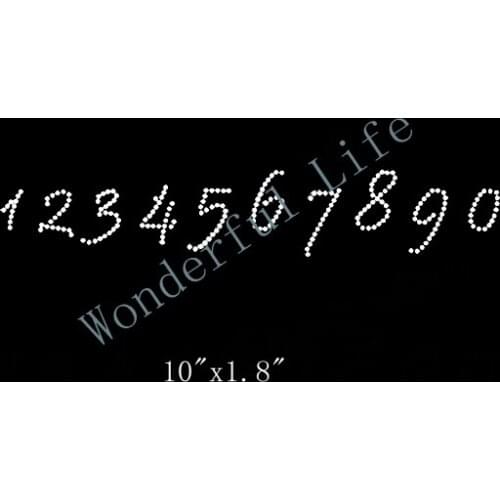 Wonderful life New And Popular Hotfix Motif Rhinestone Motif Transfer Number Transfers For t Shirt free shipping for clothing
