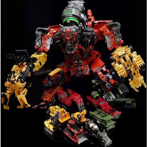 AOYI 8 IN 1 Devastator Transformation Action Figure Toy Anime Predaking Robot KO GT Engineering Truck Model Deformation Kid Gift