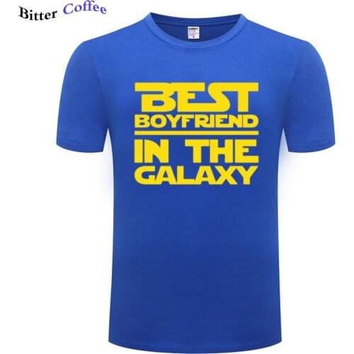 NEW Funny Best Boyfriend In The Galaxy Men Oversize T Shirt 100% Cotton Summer Fashion Casual Short Sleeve Tee Tops