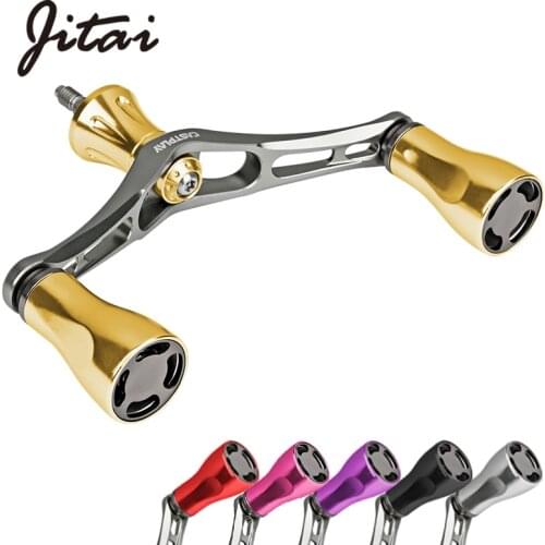 Jitai Spinning Double Reel Handle For Daiwa Shimano 80/95mm Equipped Replaceable dual interface 4BBs CNC Knobs