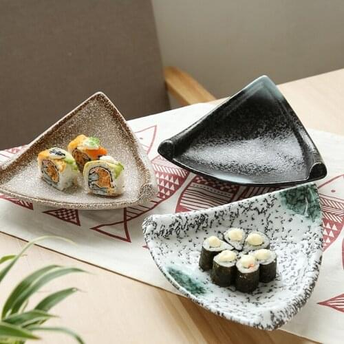 Creative Ceramic Plate Table Decoration Sushi Plate Dipping Hotel Service Tray Kitchen Storage Supplies Fruit Salad Plate