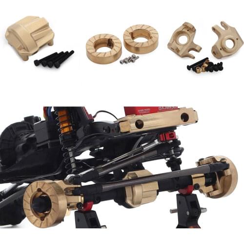 SCX10 II AR44 Brass Front Steering Knuckle Adapter Counterweights Kit for 1/10 RC Crawler Car 90046 90047 Upgrade Parts