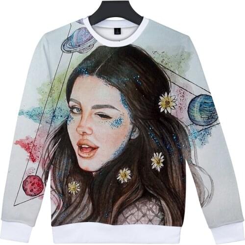 Aikooki Hot Sale 3D Print Lana Del Rey Pertty Sweatshirt Men/Women Hoodies Fashion Casual All-match O-Neck Long Sleeve Clothes