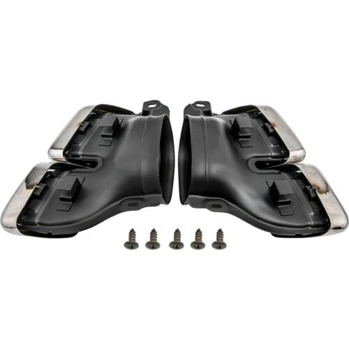 Rear left right Exhaust Trim Tail Pipes Square Bezel Chrome For Mercedes W222 W212 E63 S65