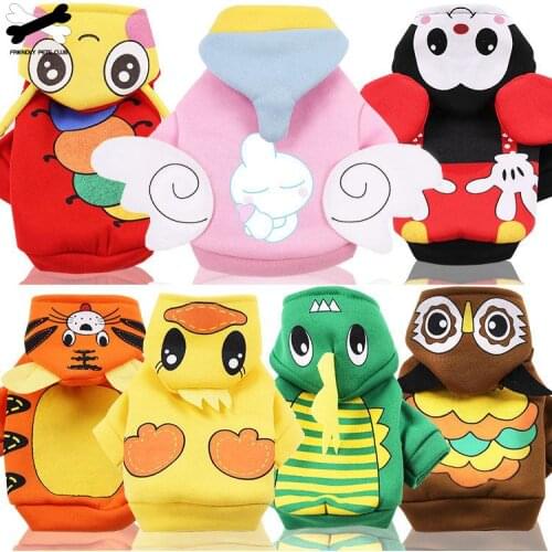 Cute Dog Clothes Cartoon Custome Pet Clothing Cat Clothes Autumn Winter New Fleece Pet Accessories