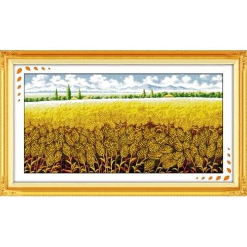 Joy sunday DMC DIY cross stitch kit, embroidery Needlework set, landscape stamp count cross stitch patterns 14CT printed canvas