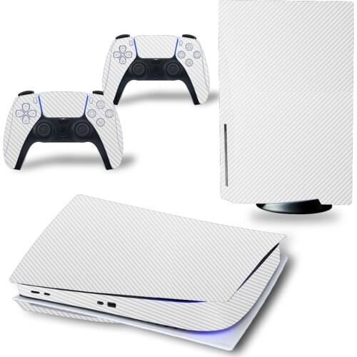 Skin Sticker For PS5 Disk Edition Playstation 5 Console Controller Decal Vinyl Adhesive Carbon Fiber Protective Covers Stickers