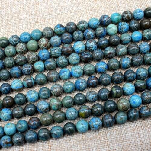 Natural Stone Blue decorative pattern carnelian beads Round Loose beads ball 4/6/8/10/12MM Jewelry bracelet making DI