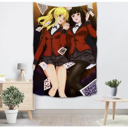New Arrival Kakegurui Anime Tapestry Sheets Home Decorative Tapestries Beach Towel Yoga Mat Blanket Table Cloth Wall Tapestry