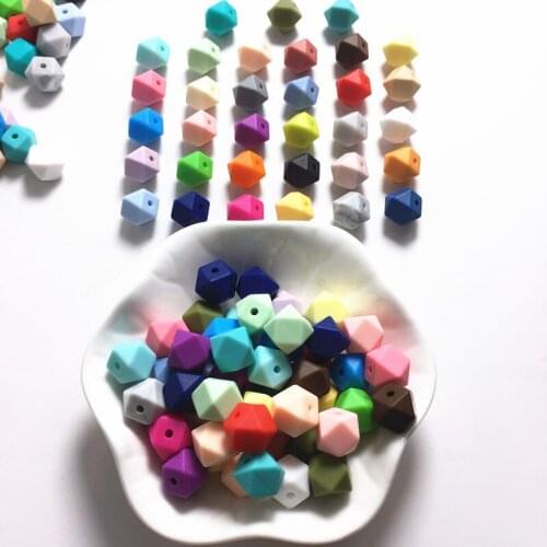 NEW Mini Geometric Hexagon Silicone DIY Beads - Hexagon Loose Individual Silicone Beads without joint line Food Grade beads