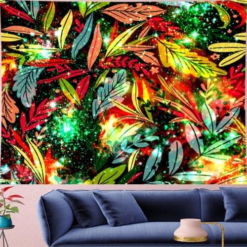 Pastoralism Flower tapestry wall hanging Nordic style 3D leaf colorful Fluorescence Flower kid‘s room Wall Tapestry Home Decor