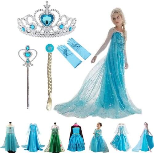 Elsa Girls Dress Princess Dresses Elza Teenagers Kids Dresses For Girls Children Clothing Anna Elsa Party Snow Queen Cosplay
