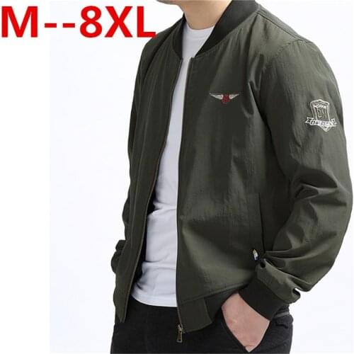 Plus size 10xl 9xl 8xl 6xl Spring Mens Jackets Solid Fashion Coats Male Casual Slim Stand Collar Jacket Men Thin coat Overcoat