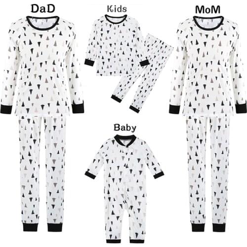Christmas Family Matching Pajamas Set Adult Kids Sleepwear Suit Baby Romper Girls Boy Mom Dad Set Xmas Pajamas Set